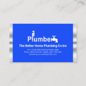 Carte De Visite Eaux Bleues Élégantes Signalisation en plombier (Dos)