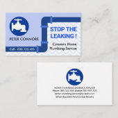 Carte De Visite Eaux d'inondation des tuyaux de fuite Plomberie (Devant / Derrière)