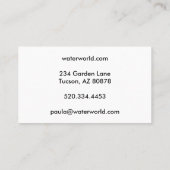 Carte De Visite Eaux Écluses Piscine Service Photo Voyage (Dos)