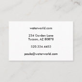 Carte De Visite Eaux Étincelles Piscine Services Photo Voyage (Dos)