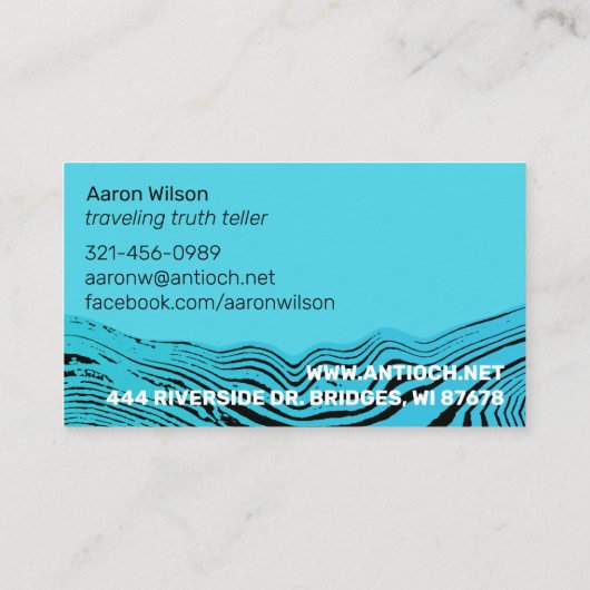 Carte De Visite Eaux ondulées Jésus Poisson (Dos)