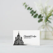 Carte De Visite Ébauche d'église orthodoxe sur fond blanc (Debout devant)