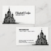 Carte De Visite Ébauche d'église orthodoxe sur fond blanc (Devant / Derrière)