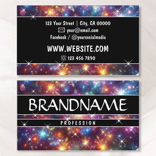 Carte De Visite Éblouissant Galaxy Nebula Parties scintillant Étoi