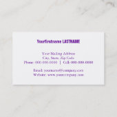 Carte De Visite éblouissement arc-en-ciel (Dos)