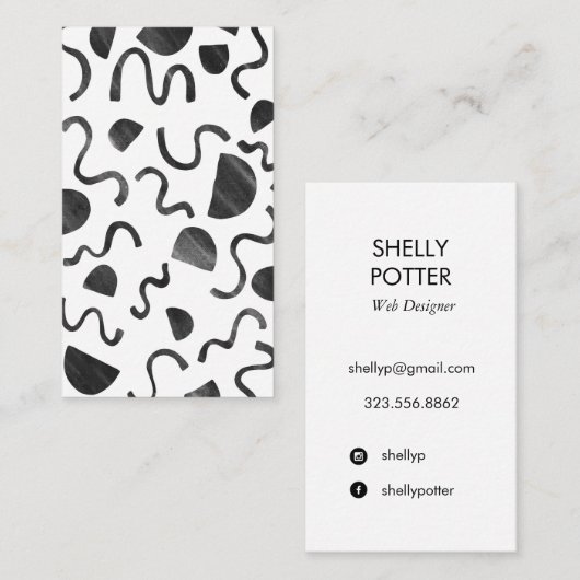 Carte De Visite Écarts + Formes Gras Chic Minimal Unique (Devant / Derrière)