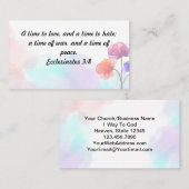 Carte De Visite Ecclésiaste 3:8 KJV Bible Verse floral (Devant / Derrière)