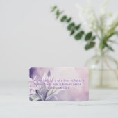 Carte De Visite Ecclésiaste FLORAL 3:8 KJV Bible Verse (Debout devant)