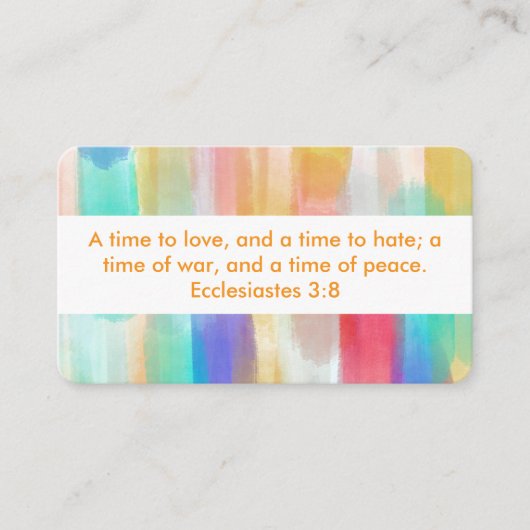 Carte De Visite Ecclesiastes 3:8 KJV Bible Verse Arc-en-ciel (Devant)