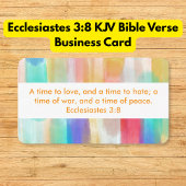 Carte De Visite Ecclesiastes 3:8 KJV Bible Verse Arc-en-ciel