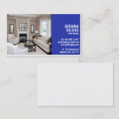 Carte De Visite Échafaudage fendu avec la photo - bleu (Devant / Derrière)