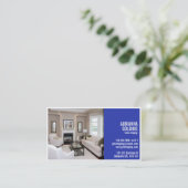 Carte De Visite Échafaudage fendu avec la photo - bleu (Debout devant)