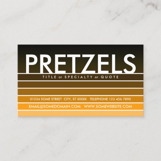 Carte De Visite Échangeur orange PRETZELS (Devant)