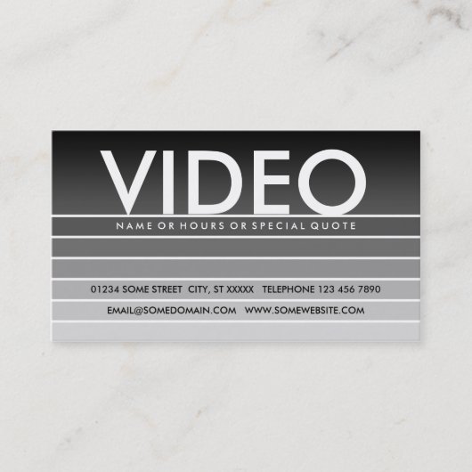 Carte De Visite échantillon gris VIDÉO (Devant)