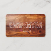 Carte De Visite Échantillon unique de charpentier (Dos)