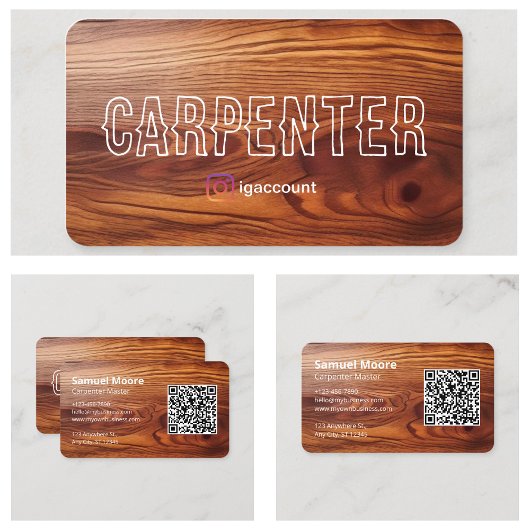 Carte De Visite Échantillon unique de charpentier