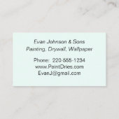 Carte De Visite Échantillons de peinture bleu clair (Dos)