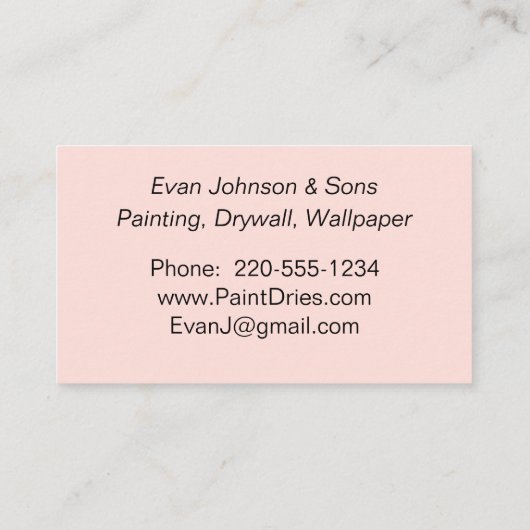 Carte De Visite Échantillons de peinture orange (Dos)