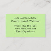 Carte De Visite Échantillons de peinture verte (Dos)
