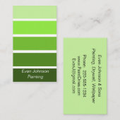 Carte De Visite Échantillons de peinture verte (Devant / Derrière)