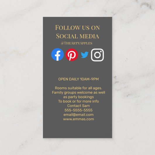 Carte De Visite échappatoire échappologie indices magiques détecti (Dos)