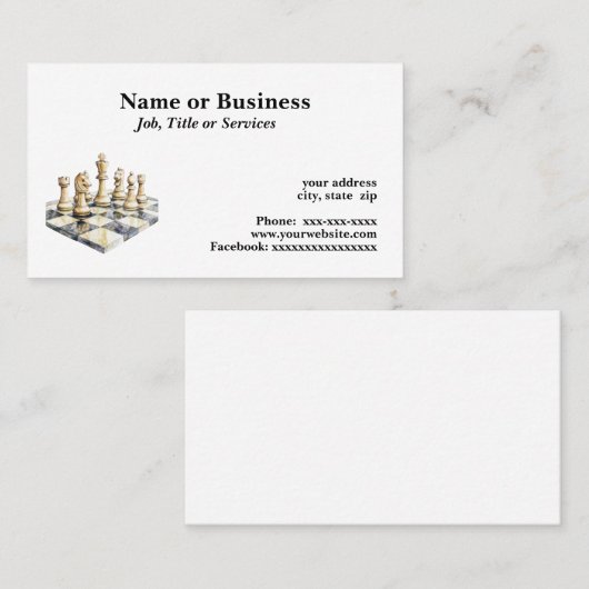 Carte De Visite Échecboard (Devant / Derrière)
