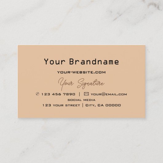 Carte De Visite Echecboard Beige et Brown avec Monogramme Moderne (Dos)