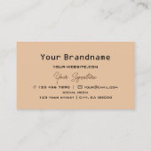 Carte De Visite Echecboard Beige et Brown Moderne avec Cool Logo (Dos)