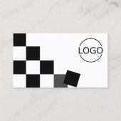 Carte De Visite Echecboard noir et blanc moderne avec Cool Logo (Devant)