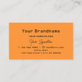 Carte De Visite Echecboard orange et noir avec Monogramme Moderne (Dos)