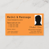 Carte De Visite Echecboard orange et noir moderne avec Photo Chic (Dos)