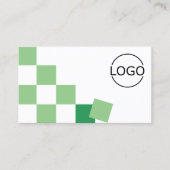Carte De Visite Echecboard vert et blanc moderne avec Cool de logo (Devant)