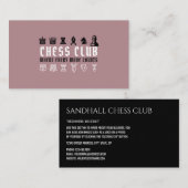 Carte De Visite Échecs, Club d'échecs (Devant / Derrière)