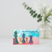Carte De Visite Échecs colorés, Club d'échecs (Debout devant)