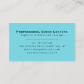 Carte De Visite Échecs colorés, Club d'échecs (Dos)