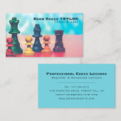 Carte De Visite Échecs colorés, Club d'échecs (Devant / Derrière)
