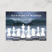 Carte De Visite Échecs Imaginaire et Ocean Waves Night Sky Chess (Devant)