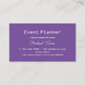 Carte De Visite Échecs professionnels violet et blanc (Dos)