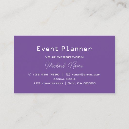 Carte De Visite Échecs professionnels violet et blanc (Dos)