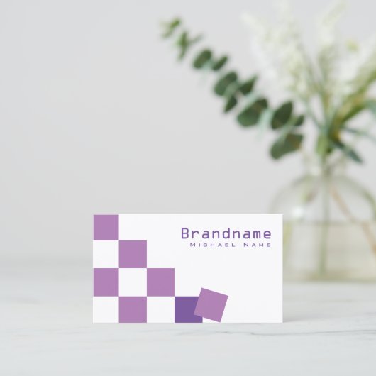Carte De Visite Échecs professionnels violet et blanc (Debout devant)