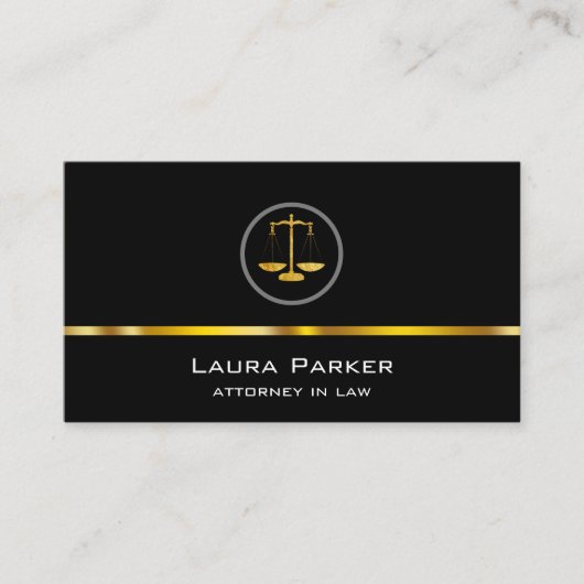 Carte De Visite Échelle classique d'or d'avocat professionnel (Devant)