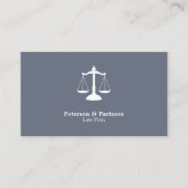 Carte De Visite Échelle de justice blanc icône sur gris ardoise (Devant)