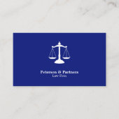 Carte De Visite Échelle de justice blanc Icône sur Royal Blue (Devant)