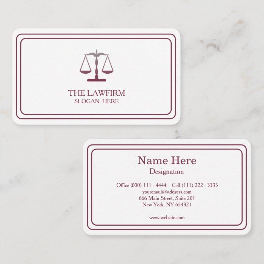 Carte De Visite Échelle de justice de procureur classique personna (Devant / Derrière)
