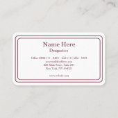 Carte De Visite Échelle de justice de procureur classique personna (Dos)