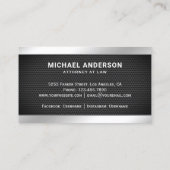 Carte De Visite Échelle de justice en maille noire argentée Avocat (Dos)