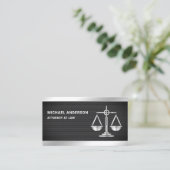 Carte De Visite Échelle de justice en maille noire argentée Avocat (Debout devant)