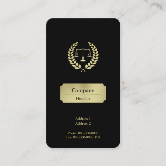Carte De Visite Échelle de justice Gold (Devant)