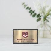 Carte De Visite Échelle de justice | Or et marbre (Debout devant)