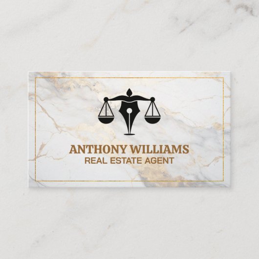 Carte De Visite Échelle de justice pour stylo Droit juridique | Ma (Devant)